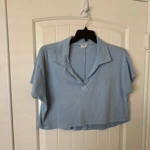 Cotton On over sized blue crop top size L